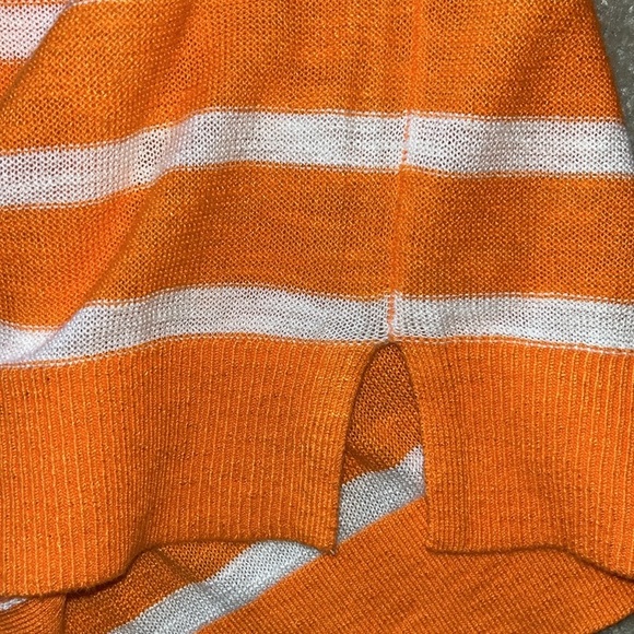 Loft Orange Striped V-neck Cardigan Size Medium NWT - Picture 6 of 10